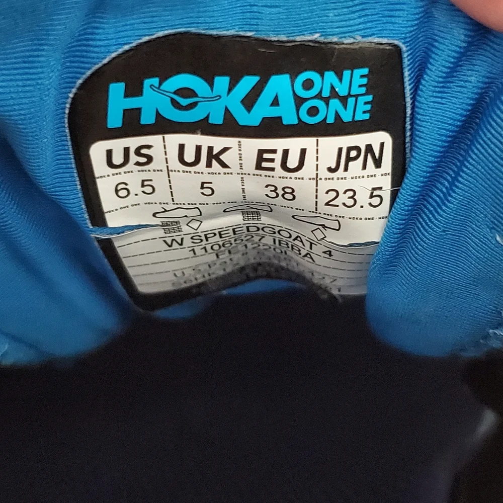 Hoka One One Womens Speedgoat 4 1106527 Blue Trail Running Shoes Sneakers Sz 6.5 - Picture 14 of 14